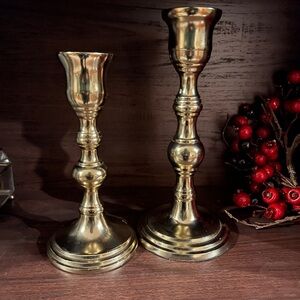 Gold Metal Taper Candle Holders
